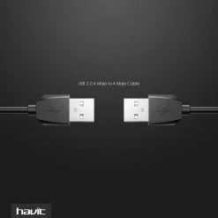 Mobile HAVIT 2-Feet USB 2.0 Type A Male To Type A Male Cable, Black