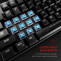 HAVIT HV-KB395L Low Profile Mechanical Keyboard, 104-Key, Programmable, RGB, Kailh PG1350 Gaming