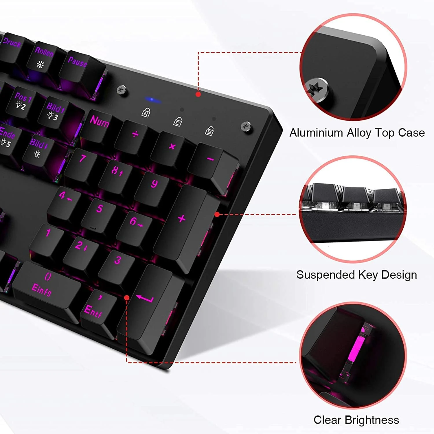 HAVIT HV-KB432L LED Gaming Mechanical Keyboard With Red Switches For PC Gamers And Work 4 HAVIT HV-KB432L LED Gaming Mechanical Keyboard With Red Switches For PC Gamers And Work