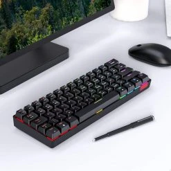 HAVIT KB255GCM Wireless 60% Mechanical Keyboard With 61 Keys, Rainbow Backlit, Bluetooth 5.0 / Wired Modes Gaming