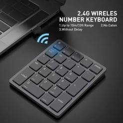 HAVIT KB260GCM 26 Keys Wireless Number Keypad For Mac OS And Window System Membrane Keyboard