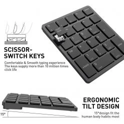 HAVIT KB260GCM 26 Keys Wireless Number Keypad For Mac OS And Window System Membrane Keyboard
