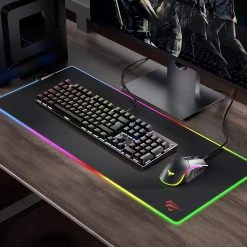 HAVIT KB511L RGB Mechanical Keyboard Mouse & Mouse Pad Combo 104 Keys With Detachable Wrist Rest
