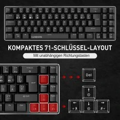 HAVIT KB512L 60% Gaming Mechanical Keyboard With 72 Keys, LED Backlit, Detachable USB Type-C Cable