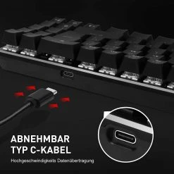 HAVIT KB512L 60% Gaming Mechanical Keyboard With 72 Keys, LED Backlit, Detachable USB Type-C Cable