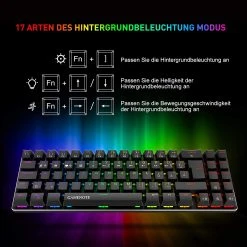 HAVIT KB512L 60% Gaming Mechanical Keyboard With 72 Keys, LED Backlit, Detachable USB Type-C Cable