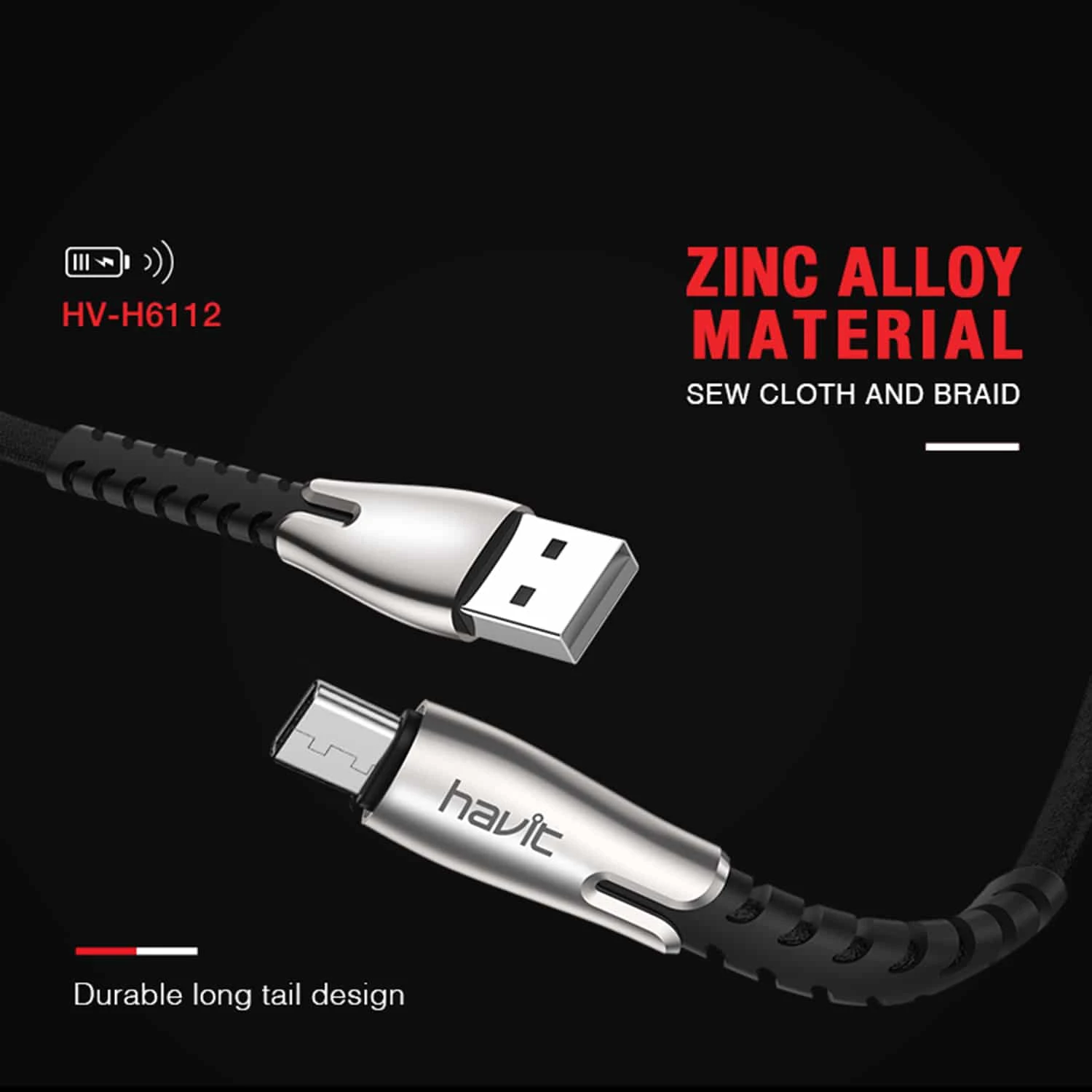 HAVIT HV-H6112 USB 2.0 A-Male To Micro B Charger Cable, Fast Charging, Silver Mobile 10 HAVIT HV-H6112 USB 2.0 A-Male To Micro B Charger Cable, Fast Charging, Silver Mobile