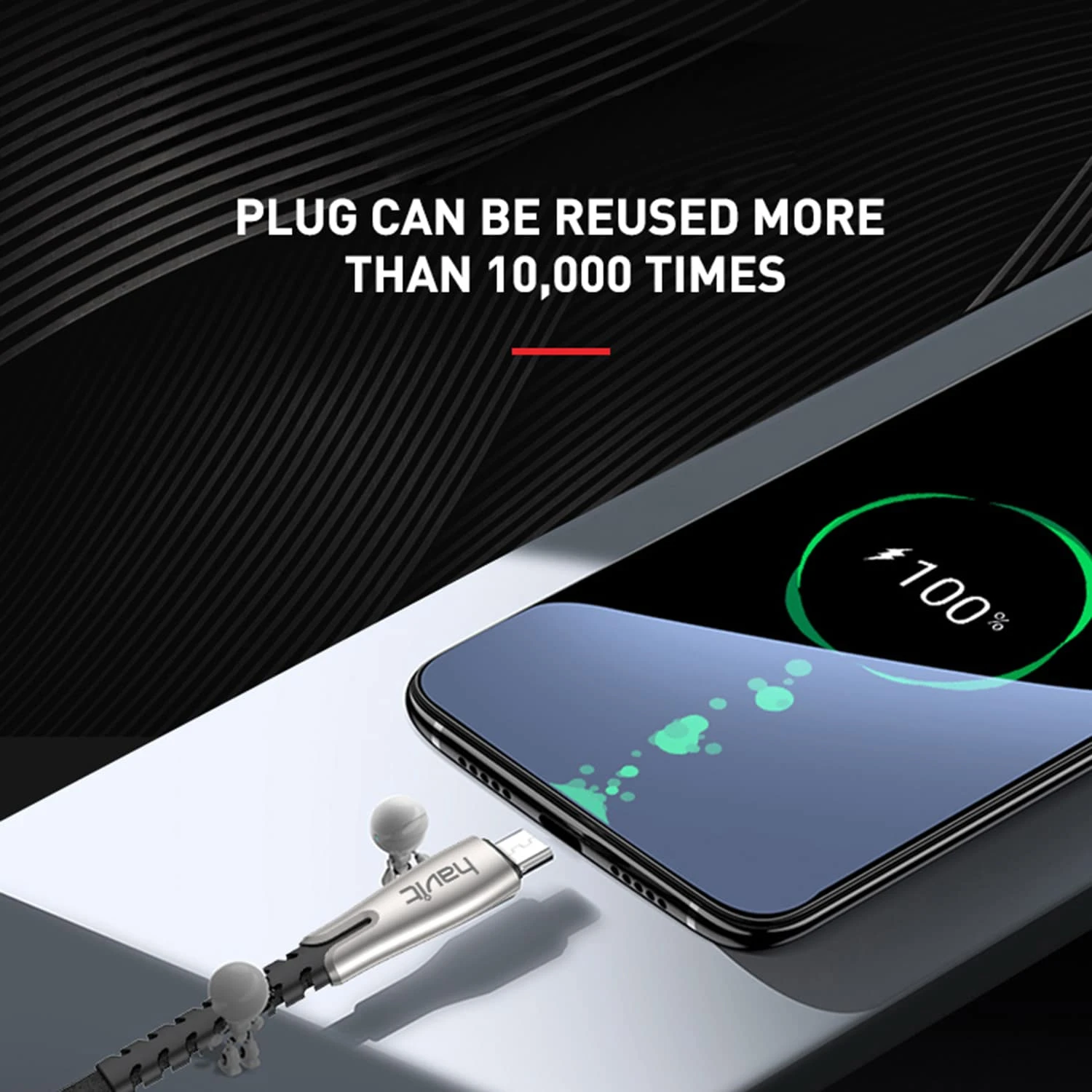 HAVIT HV-H6112 USB 2.0 A-Male To Micro B Charger Cable, Fast Charging, Silver Mobile 2 HAVIT HV-H6112 USB 2.0 A-Male To Micro B Charger Cable, Fast Charging, Silver Mobile