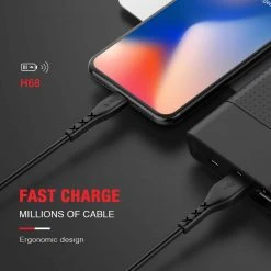 HAVIT HV-H68 USB To Type-C Cable, 2.0A Fast Charger, Black Mobile 15 HAVIT HV-H68 USB To Type-C Cable, 2.0A Fast Charger, Black Mobile