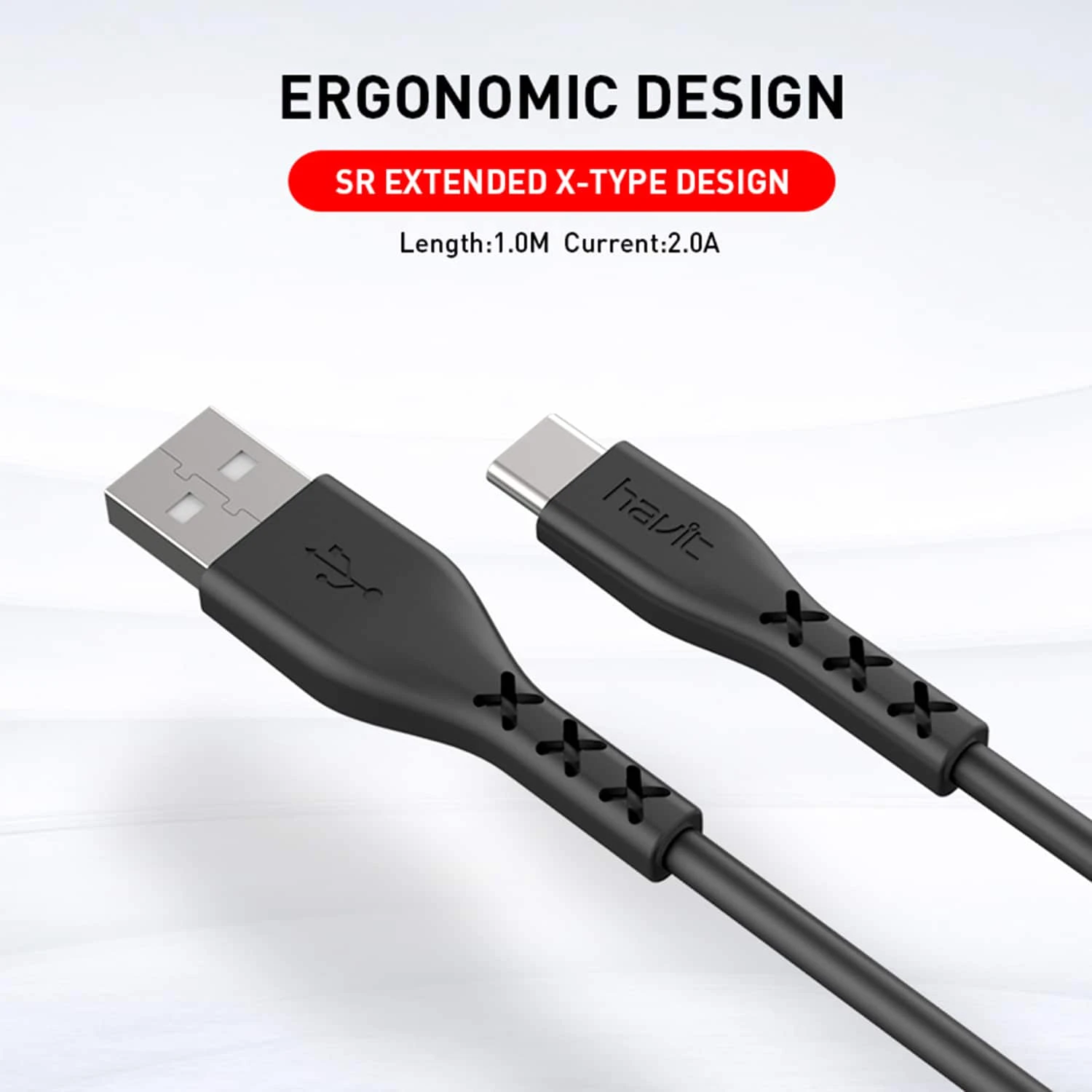 HAVIT HV-H68 USB To Type-C Cable, 2.0A Fast Charger, Black Mobile 7 HAVIT HV-H68 USB To Type-C Cable, 2.0A Fast Charger, Black Mobile