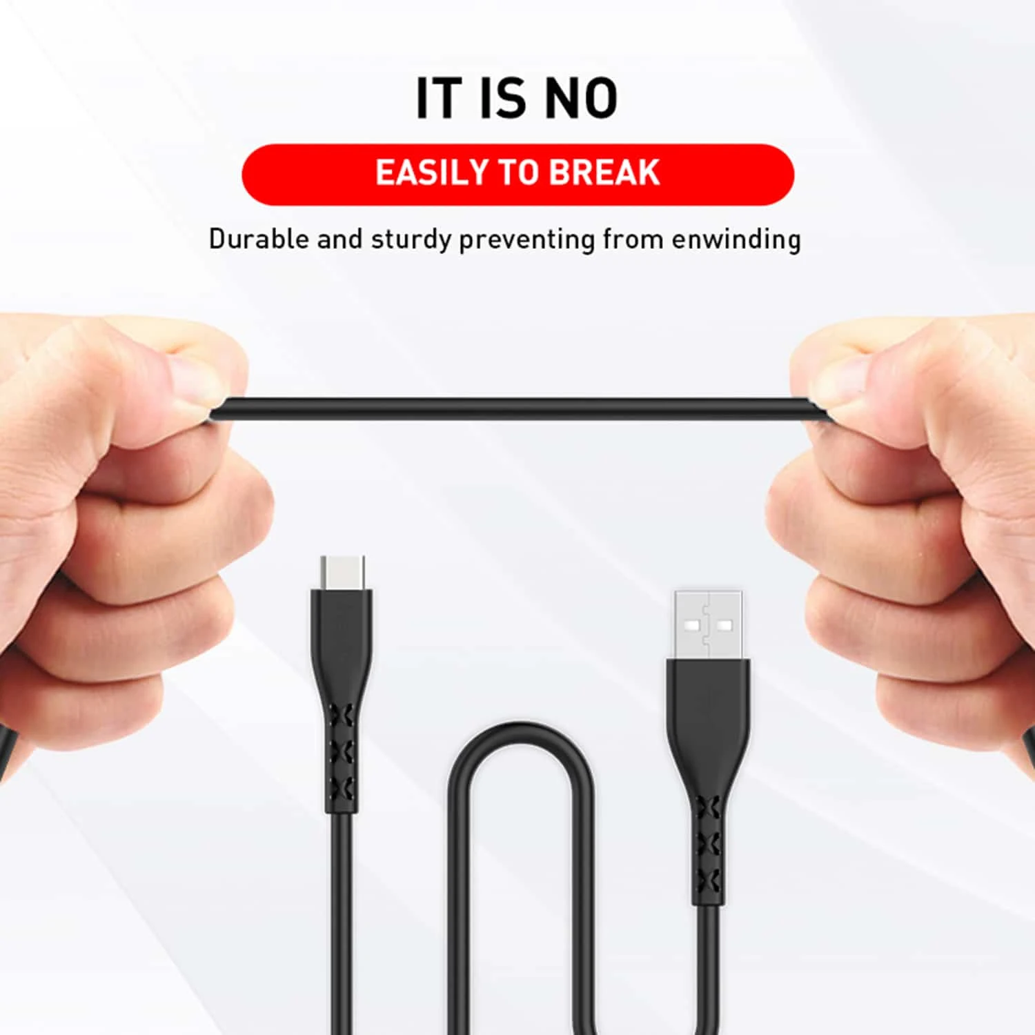 HAVIT HV-H68 USB To Type-C Cable, 2.0A Fast Charger, Black Mobile 5 HAVIT HV-H68 USB To Type-C Cable, 2.0A Fast Charger, Black Mobile