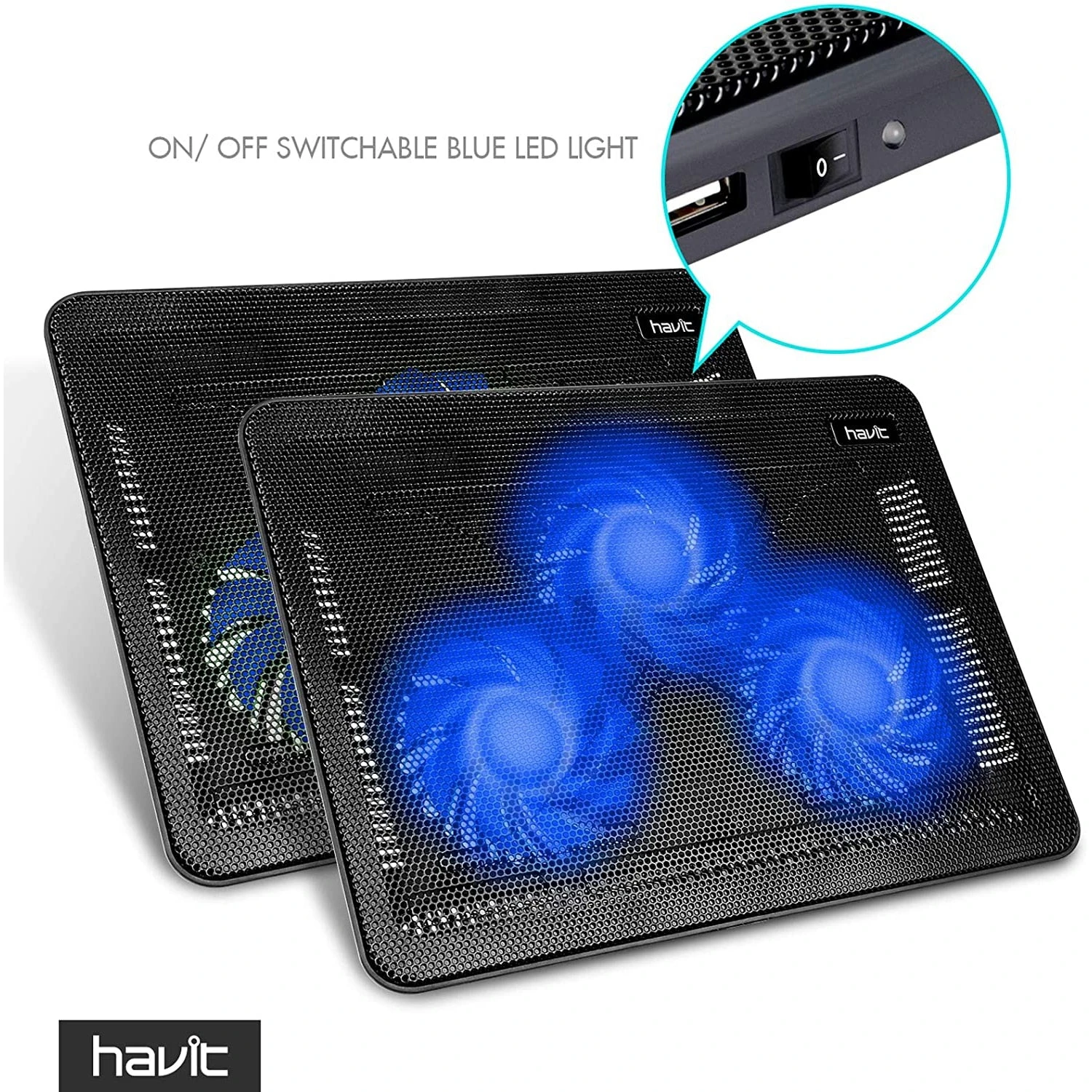 HAVIT HV-F2056 15.6"-17" Laptop Cooler Cooling Pad - Portable USB Powered (3 Fans) 2 HAVIT HV-F2056 15.6"-17" Laptop Cooler Cooling Pad - Portable USB Powered (3 Fans)