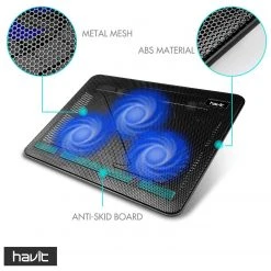 HAVIT HV-F2056 15.6"-17" Laptop Cooler Cooling Pad - Portable USB Powered (3 Fans) 11 HAVIT HV-F2056 15.6